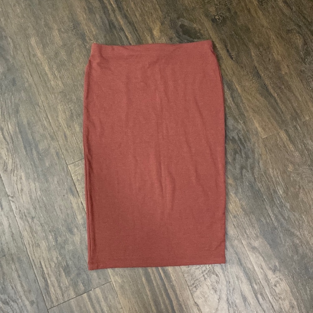 Rust midi skirt